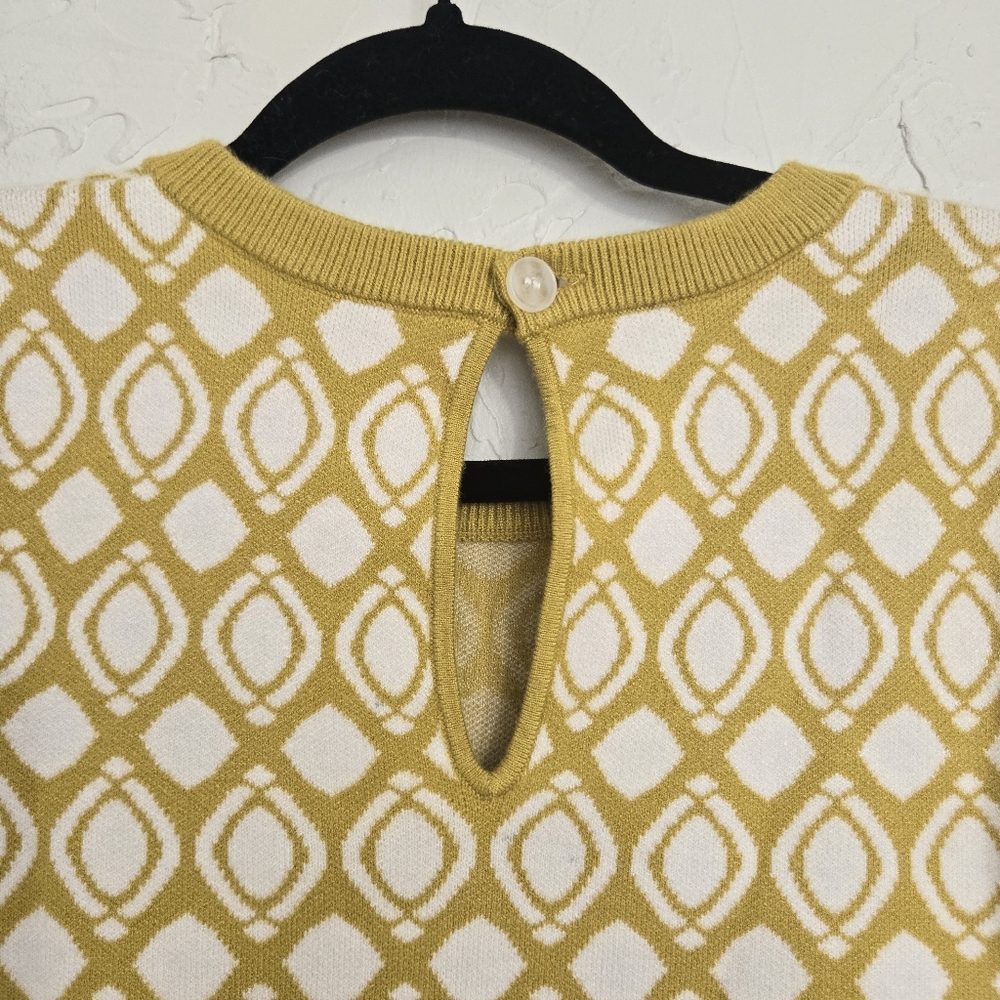 Anthro Maeve Jacquared Harmon Yellow Sweater - Picture 8 of 11